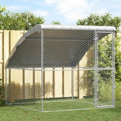 vidaXL Hundekäfig mit Speicher Silber 2 x 2 x 2 m Verzinkter Stahl vidaXL Hundekäfig mit Speicher Silber 2 x 2 x 2 m Verzinkter Stahl