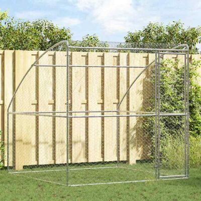 vidaXL Hundekäfig mit Speicher Silber 2 x 2 x 2 m Verzinkter Stahl vidaXL Hundekäfig mit Speicher Silber 2 x 2 x 2 m Verzinkter Stahl
