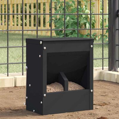 vidaXL Kaninchenfütterer Schwarz 20 x 12,5 x 25 cm Kaltgewalzter Stahl vidaXL Kaninchenfütterer Schwarz 20 x 12,5 x 25 cm Kaltgewalzter Stahl