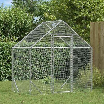 vidaXL Hühnerkäfig Silber 170 x 100 x 177 cm Verzinkter Stahl vidaXL Hühnerkäfig Silber 170 x 100 x 177 cm Verzinkter Stahl