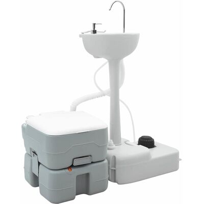 vidaXL Camping Toiletten-Set 2 pcs Grau 50,5 x 33 x 103 cm vidaXL Camping Toiletten-Set 2 pcs Grau 50,5 x 33 x 103 cm