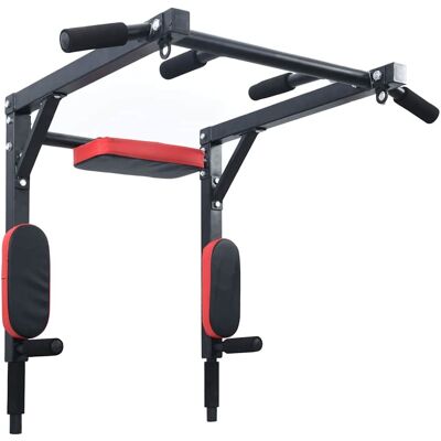 vidaXL Klimmzug- und Dip-Station Schwarz und Rot 89 x 59 x 70 cm vidaXL Klimmzug- und Dip-Station Schwarz und Rot 89 x 59 x 70 cm
