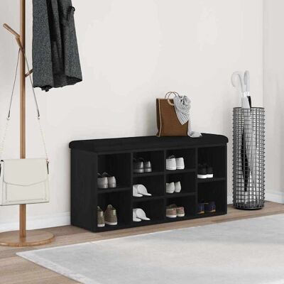 vidaXL Schuhbank Schwarz Eichen-Optik 102 x 32 x 50 cm Holzwerkstoff vidaXL Schuhbank Schwarz Eichen-Optik 102 x 32 x 50 cm Holzwerkstoff