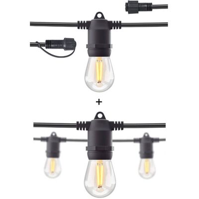 Hombli Set - mit Outdoor Smart Light String 5m + 5m Erweiterung - Schwarz Hombli Set - mit Outdoor Smart Light String 5m + 5m Erweiterung - Schwarz