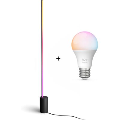 Philips Hue Gradient Signe Stehleuchte - Schwarz + Essential White and Color Ambiance E27 8W LED Lampe Philips Hue Gradient Signe Stehleuchte - Schwarz + Essential White and Color Ambiance E27 8W LED Lampe