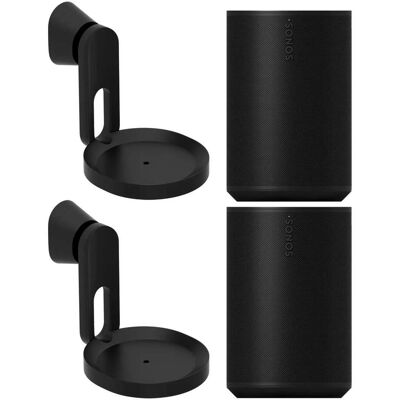 Sonos Stereo Set - mit 2 Era 100 und Wandhalterung Paar - Schwarz Sonos Stereo Set - mit 2 Era 100 und Wandhalterung Paar - Schwarz