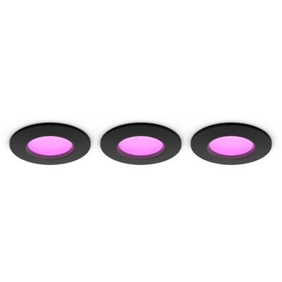Philips Hue White & Colour Ambiance Deckenleuchte S - 1000lm, rund, 90mm - 3er-Set - Schwarz Philips Hue White & Colour Ambiance Deckenleuchte S - 1000lm, rund, 90mm - 3er-Set - Schwarz