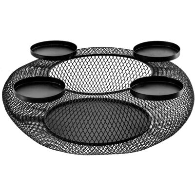 Adventskranz Aimi; 28x10.5 cm (ØxH); schwarz Adventskranz Aimi; 28x10.5 cm (ØxH); schwarz