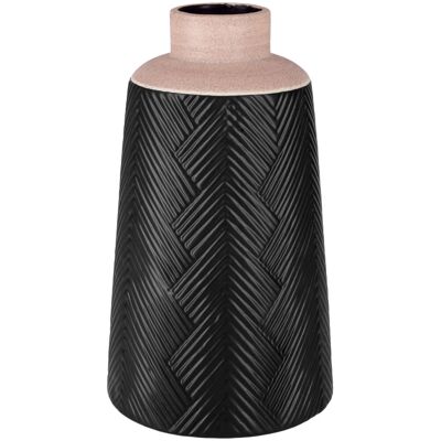 Vase Borka; 15.7x26 cm (ØxH); beige/schwarz Vase Borka; 15.7x26 cm (ØxH); beige/schwarz