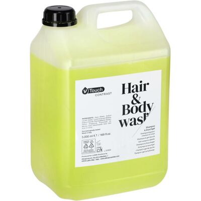 V-Touch Hotel Shampoo und Duschgel Contrast 2 in 1 im Kanister; 5000 ml; gelb; 2 Stück / Pack V-Touch Hotel Shampoo und Duschgel Contrast 2 in 1 im Kanister; 5000 ml; gelb; 2 Stück / Pack