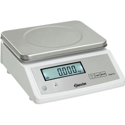 Bartscher Küchenwaage 15 kg, 2GK; 33x28x12.5 cm (LxBxH); silber/weiß Bartscher Küchenwaage 15 kg, 2GK; 33x28x12.5 cm (LxBxH); silber/weiß