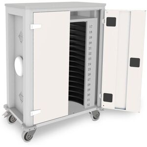 rotstahl Tabletwagen Power für 32 Tablets mit lichtgrauem Korpus + Access Point; 73x44x105 cm (BxTxH); weiß rotstahl Tabletwagen Power für 32 Tablets mit lichtgrauem Korpus + Access Point; 73x44x105 cm (BxTxH); weiß