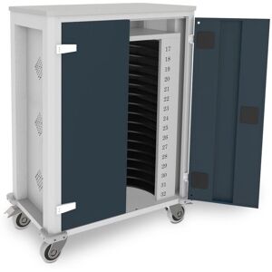rotstahl Tabletwagen Power für 32 Tablets mit lichtgrauem Korpus; 73x44x105 cm (BxTxH); anthrazit rotstahl Tabletwagen Power für 32 Tablets mit lichtgrauem Korpus; 73x44x105 cm (BxTxH); anthrazit