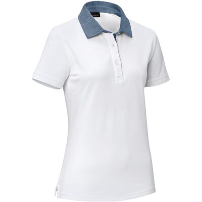 JOBELINE Damen-Polo Cato Chambray; Kleidergröße XS; weiß JOBELINE Damen-Polo Cato Chambray; Kleidergröße XS; weiß