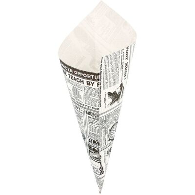 GARCIA DE POU Pommestüte News dreieckig; 29.5x21 cm (LxB); schwarz/weiß; dreieckig; 250 Stück / Pack GARCIA DE POU Pommestüte News dreieckig; 29.5x21 cm (LxB); schwarz/weiß; dreieckig; 250 Stück / Pack