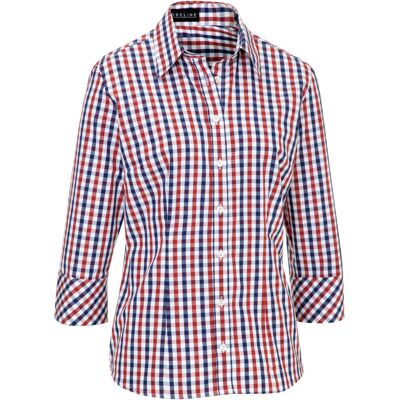 JOBELINE Damenbluse Bailey Dreiviertelarm; Kleidergröße 40; weiß/rot/blau JOBELINE Damenbluse Bailey Dreiviertelarm; Kleidergröße 40; weiß/rot/blau