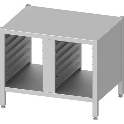 Stalgast Kombidämpfer Untergestell, zweiseitig geschlossen, mit GN-Einschüben 862x637x699 mm (BxTxH); silber Stalgast Kombidämpfer Untergestell, zweiseitig geschlossen, mit GN-Einschüben 862x637x699 mm (BxTxH); silber