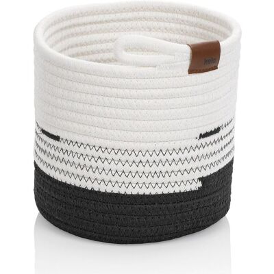 kela Korb Hedda Baumwolle/Polyester Mischung weiß-schwarz 17,0cm 18,0cmØ; 17 cm (H); mehrfarbig; rund kela Korb Hedda Baumwolle/Polyester Mischung weiß-schwarz 17,0cm 18,0cmØ; 17 cm (H); mehrfarbig; rund