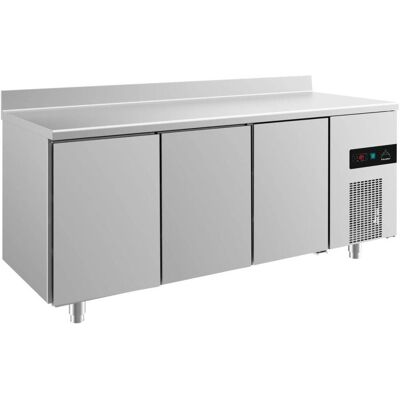 A&S Polarny Kühltisch -2 bis +8°C 1865x700x850mm mit 3 Türen u. Aufkantung; 186.5x85x70 cm (BxHxT); silber A&S Polarny Kühltisch -2 bis +8°C 1865x700x850mm mit 3 Türen u. Aufkantung; 186.5x85x70 cm (BxHxT); silber