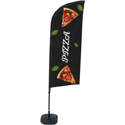 Foya Beachflag Alu Wind Komplett-Set Pizza; 89 cm (B); schwarz Foya Beachflag Alu Wind Komplett-Set Pizza; 89 cm (B); schwarz