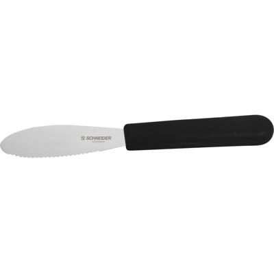 Schneider Streichmesser mit Wellenschliff; Klingenlänge 12 cm, 12 cm (L); schwarz Schneider Streichmesser mit Wellenschliff; Klingenlänge 12 cm, 12 cm (L); schwarz