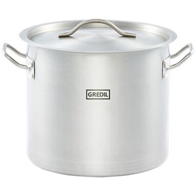 Gredil Suppentopf hohe Form Serie ECO, inkl. Deckel; 15400 ml, 28x25 cm (ØxH); silber Gredil Suppentopf hohe Form Serie ECO, inkl. Deckel; 15400 ml, 28x25 cm (ØxH); silber