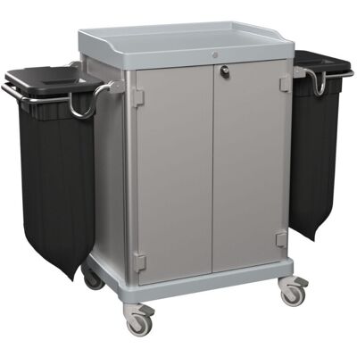 QUATRO Praktischer Stubenmädchenwagen mit Türen V3 Grau; 142x110 cm (BxH); grau QUATRO Praktischer Stubenmädchenwagen mit Türen V3 Grau; 142x110 cm (BxH); grau