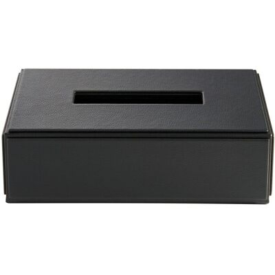 CORBY Highland Rectangular Taschentuchbox-Abdeckung aus schwarzem PU-Leder; 13.7x24.6x7.4 cm (LxBxH); schwarz CORBY Highland Rectangular Taschentuchbox-Abdeckung aus schwarzem PU-Leder; 13.7x24.6x7.4 cm (LxBxH); schwarz