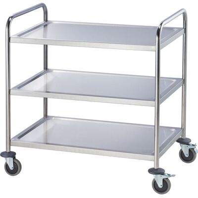 Stalgast Servierwagen aus Edelstahl, mit drei Borden, 860 x 540 x 920 mm (BxTxH); 86x54x94 cm (BxTxH); silber Stalgast Servierwagen aus Edelstahl, mit drei Borden, 860 x 540 x 920 mm (BxTxH); 86x54x94 cm (BxTxH); silber