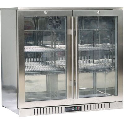 Stalgast Bar Display Cooler, zwei Flügeltüren, 900x530x835 mm (BxTxH), Edelstahl; 198 ml, 90x83.5x53 cm (BxHxT); silber Stalgast Bar Display Cooler, zwei Flügeltüren, 900x530x835 mm (BxTxH), Edelstahl; 198 ml, 90x83.5x53 cm (BxHxT); silber