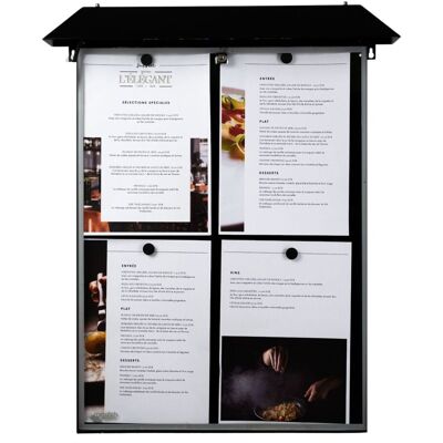 METAFICH 2-seitiger Restaurant-Wandmenühalter mit integrierter LED.; 55x10x68 cm (BxTxH); schwarz METAFICH 2-seitiger Restaurant-Wandmenühalter mit integrierter LED.; 55x10x68 cm (BxTxH); schwarz