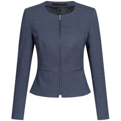 GREIFF Damen-Kurzblazer SF Modern 37.5 Pinpoint mit Reißverschluss; Kleidergröße 40; blau GREIFF Damen-Kurzblazer SF Modern 37.5 Pinpoint mit Reißverschluss; Kleidergröße 40; blau