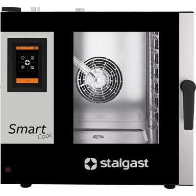 Stalgast Kombidämpfer, SmartCook, Touchscreen, Gas, 7xGN2/1, 20 kW; 79x85 cm (BxH); schwarz/silber Stalgast Kombidämpfer, SmartCook, Touchscreen, Gas, 7xGN2/1, 20 kW; 79x85 cm (BxH); schwarz/silber