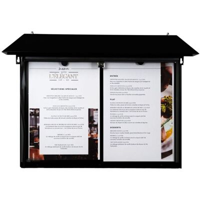 METAFICH 2-seitiger Restaurant-Wandmenühalter mit integrierter LED.; 55x9x40 cm (BxTxH); schwarz METAFICH 2-seitiger Restaurant-Wandmenühalter mit integrierter LED.; 55x9x40 cm (BxTxH); schwarz