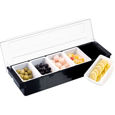 Stalgast Zutatenbehälter; 50x9 cm (BxH); schwarz/transparent/weiß Stalgast Zutatenbehälter; 50x9 cm (BxH); schwarz/transparent/weiß