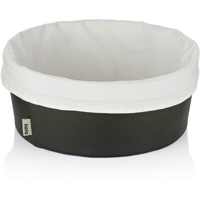 kela Brotkorb Grana PU-Leder silbergrau 11,0cm 28,0cmØ; 28x11 cm (ØxH); schwarz; rund kela Brotkorb Grana PU-Leder silbergrau 11,0cm 28,0cmØ; 28x11 cm (ØxH); schwarz; rund