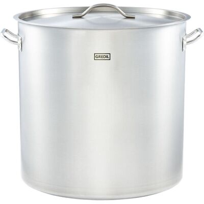 Gredil Suppentopf hohe Form Serie ECO, inkl. Deckel; 98200 ml, 50x50 cm (ØxH); silber Gredil Suppentopf hohe Form Serie ECO, inkl. Deckel; 98200 ml, 50x50 cm (ØxH); silber