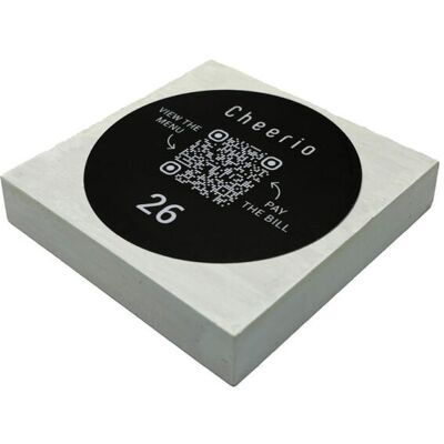 PRODUCTMATE Tischaufsteller liegend gerade mit QR-Code Aufkleber matt; 8.5x8.5 cm (BxH); ahorn/weiß; 25 Stück / Pack PRODUCTMATE Tischaufsteller liegend gerade mit QR-Code Aufkleber matt; 8.5x8.5 cm (BxH); ahorn/weiß; 25 Stück / Pack