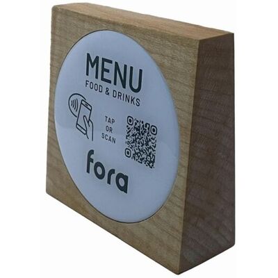PRODUCTMATE Tischaufsteller stehend mit QR-Code Aufkleber glänzend und NFC-Chip; 11x11 cm (BxH); ahorn/hellbraun; 25 Stück / Pack PRODUCTMATE Tischaufsteller stehend mit QR-Code Aufkleber glänzend und NFC-Chip; 11x11 cm (BxH); ahorn/hellbraun; 25 Stück / Pack