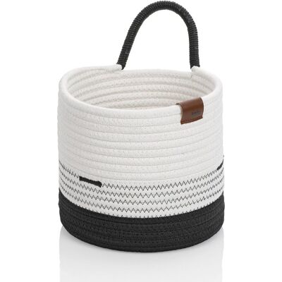 kela Korb Hedda Baumwolle/Polyester Mischung weiß-schwarz 17,0cm 18,0cmØ; 19 cm (H); mehrfarbig; rund kela Korb Hedda Baumwolle/Polyester Mischung weiß-schwarz 17,0cm 18,0cmØ; 19 cm (H); mehrfarbig; rund