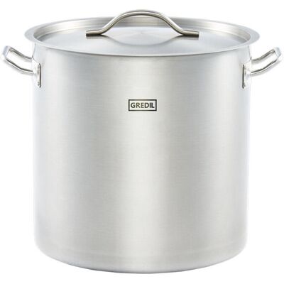 Gredil Suppentopf hohe Form Serie ECO, inkl. Deckel; 36600 ml, 36x36 cm (ØxH); silber Gredil Suppentopf hohe Form Serie ECO, inkl. Deckel; 36600 ml, 36x36 cm (ØxH); silber