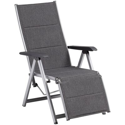 KETTLER Relaxsessel padded BASIC PLUS PADDED; 90x61x111 cm (LxBxH); Sitz anthrazit meliert, Gestell silber KETTLER Relaxsessel padded BASIC PLUS PADDED; 90x61x111 cm (LxBxH); Sitz anthrazit meliert, Gestell silber
