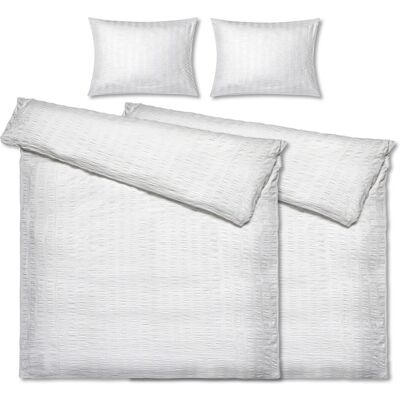 PULSIVA Bettwäsche-Sets Fano; 160x210 cm (BxL), 50x70 cm (LxB); weiß; 2 Set / Pack PULSIVA Bettwäsche-Sets Fano; 160x210 cm (BxL), 50x70 cm (LxB); weiß; 2 Set / Pack