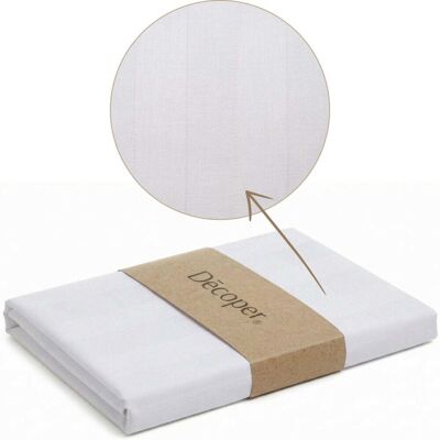 Decoper Streifsatin Bettwäsche Set; 135x200 cm (BxL), 60x80 cm (LxB); weiß Decoper Streifsatin Bettwäsche Set; 135x200 cm (BxL), 60x80 cm (LxB); weiß