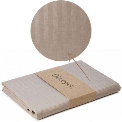 Decoper Streifsatin Bettwäsche Set; 135x200 cm (BxL), 40x80 cm (LxB); taupe Decoper Streifsatin Bettwäsche Set; 135x200 cm (BxL), 40x80 cm (LxB); taupe