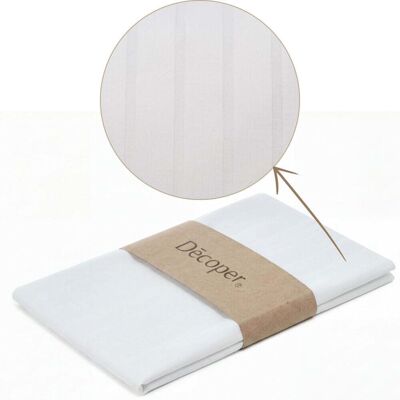 Decoper Streifsatin Bettwäsche Set; 135x200 cm (BxL), 60x80 cm (LxB); weiß Decoper Streifsatin Bettwäsche Set; 135x200 cm (BxL), 60x80 cm (LxB); weiß
