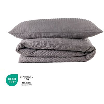 bertsch Hotelwäsche Garnitur Seersucker-Bettwäsche anthrazit 80/80 cm & 135/200 cm, bügelfrei, Baumwolle 80/80 cm & 135/200 cm, bügelfrei, Baumwolle; 135x200 cm (BxL), 80x80 cm (LxB); anthrazit bertsch Hotelwäsche Garnitur Seersucker-Bettwäsche anthrazit 80/80 cm & 135/200 cm, bügelfrei, Baumwolle 80/80 cm & 135/200 cm, bügelfrei, Baumwolle; 135x200 cm (BxL), 80x80 cm (LxB); anthrazit