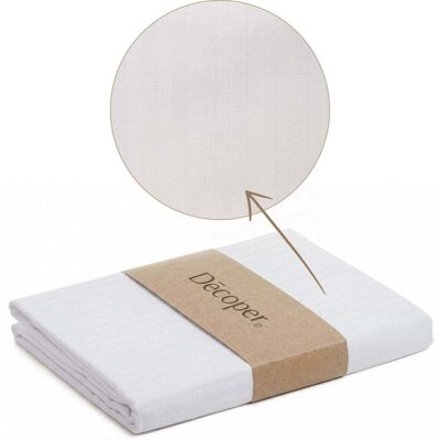 Decoper Streifsatin Bettwäsche Set; 135x200 cm (BxL), 60x80 cm (LxB); weiß Decoper Streifsatin Bettwäsche Set; 135x200 cm (BxL), 60x80 cm (LxB); weiß