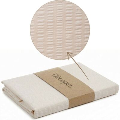 Decoper Seersucker Bettwäsche Set; 135x200 cm (BxL), 40x80 cm (LxB); beige Decoper Seersucker Bettwäsche Set; 135x200 cm (BxL), 40x80 cm (LxB); beige