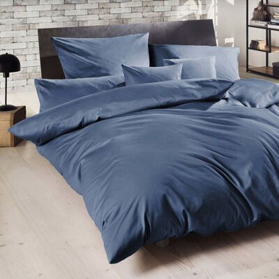 Decoper Decoper ® Mako-Satin Bettwäsche-Set aus 100% Baumwolle; 155x220 cm (BxL), 80x80 cm (LxB); denim Decoper Decoper ® Mako-Satin Bettwäsche-Set aus 100% Baumwolle; 155x220 cm (BxL), 80x80 cm (LxB); denim